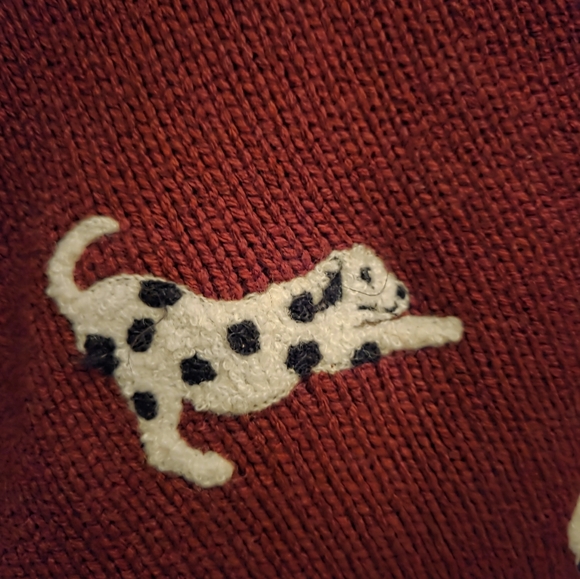 Red Cardigan with Dog Pattern - Picture 3 of 8
